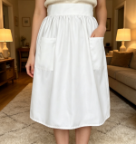 Linen Ruffled Apron — Double Pocket, Adjustable