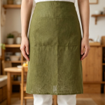Linen Bistro Apron — Adjustable, With Pockets