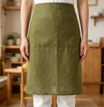 Linen Bistro Apron — Adjustable, With Pockets