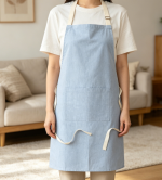 Linen Bistro Apron — Extra-Long Ties & Pocket - Image 2