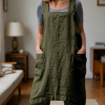 Women's Linen Cross-Back Apron