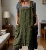 Women's Linen Cross-Back Apron