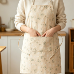 Linen Apron — Vintage Floral Pocket