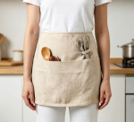 Linen Waist Apron — With Pocket & Loop, Adjustable - Image 2