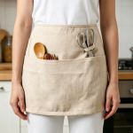 Linen Waist Apron — With Pocket & Loop, Adjustable
