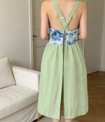 Women's Linen Halter Cross-Back Apron with Pocket - Image 2