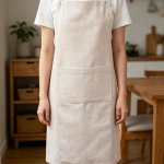 Solid-Color Linen Chef Apron — Natural Hue