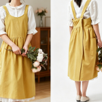 Linen Cross-Back Apron with Pocket