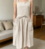 Women's Vintage-Style Cross-Back Linen Apron