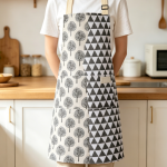 Adjustable Linen Bib Apron with Double Pockets - Image 2
