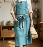 Unisex Linen Cooking Apron with Pocket