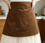 Linen Half Apron — Medieval Vintage Waiter Style - Image 2