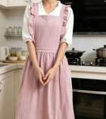 Linen Cross-Back Smock Apron with Pocket - Image 2