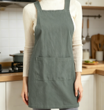 Plus-Size Linen Cross-Back Apron — Tie-Free Design - Image 2