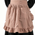 Linen Ruffled Half Apron — For Kitchen & Cleaning