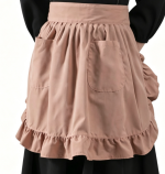 Linen Ruffled Half Apron — For Kitchen & Cleaning