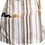 Linen Striped Half Apron — Single Pocket & Loop - Image 2