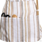 Linen Striped Half Apron — Single Pocket & Loop